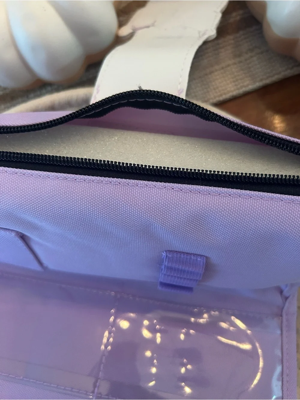 Kids Lavender Pencil Pouch with Cute Character Design